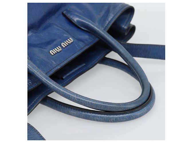 Miu Miu Hand Bag Leather 2way Blue Silver - vista 7