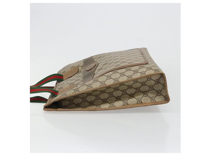 GUCCI GG Supreme Web Sherry Line Tote Bag PVC Beige Red 89 02 997 - vista 4