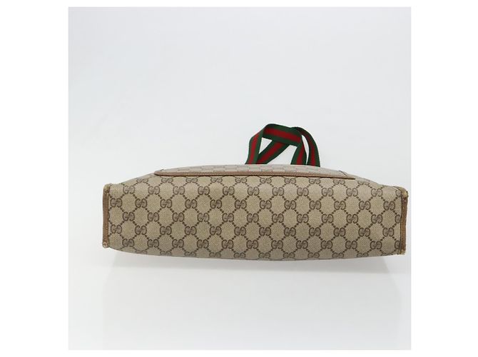 GUCCI GG Supreme Web Sherry Line Tote Bag PVC Beige Red 89 02 997 - vista 5