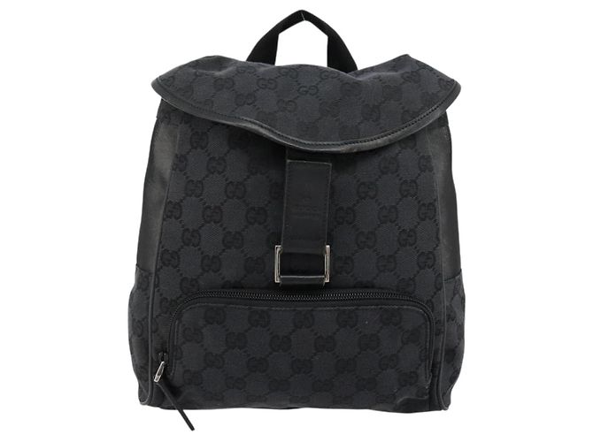 GUCCI GG Canvas Backpack Black Silver 019 0352 - vista 2