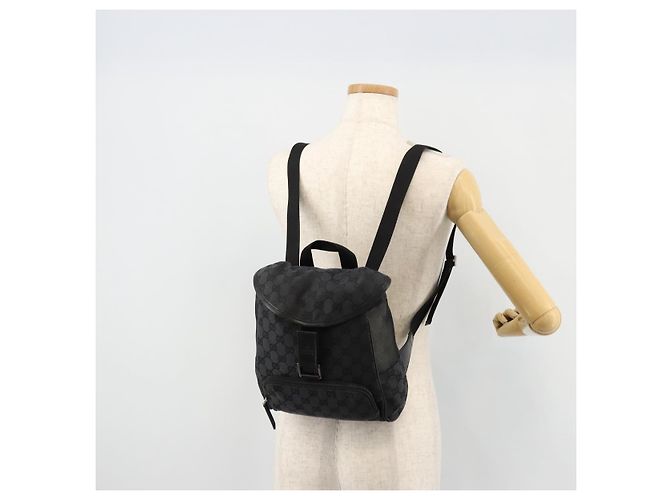 GUCCI GG Canvas Backpack Black Silver 019 0352 - vista 28