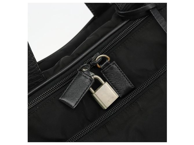 PRADA Sac à main Nylon 2way Noir Argent - vue 16