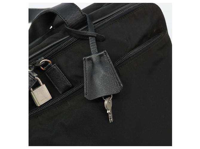 PRADA Sac à main Nylon 2way Noir Argent - vue 17