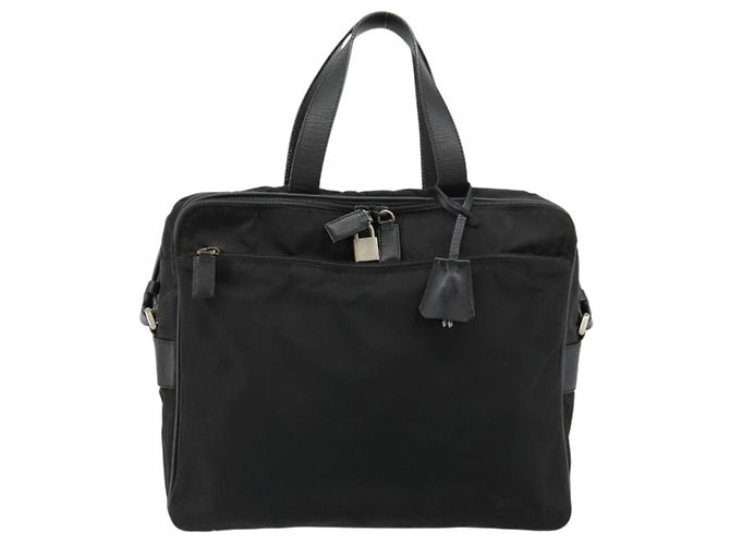 PRADA Sac à main Nylon 2way Noir Argent - vue 2