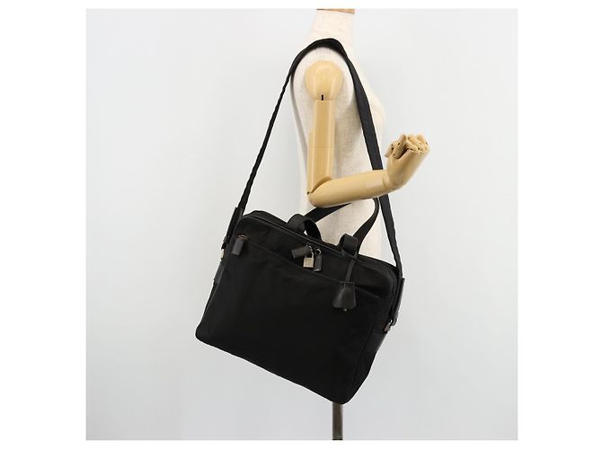 PRADA Sac à main Nylon 2way Noir Argent - vue 28