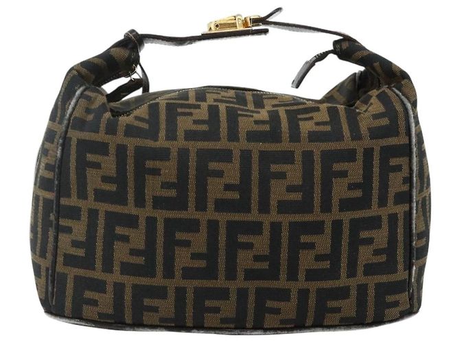 FENDI Zucca Canvas Hand Bag Black Brown - vista 13