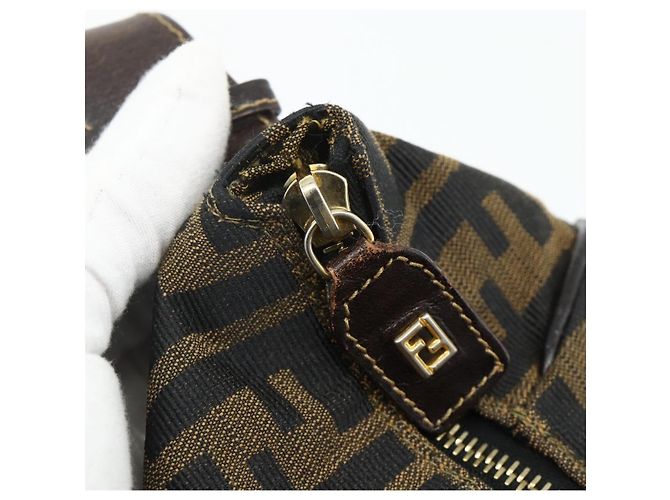 FENDI Zucca Canvas Hand Bag Black Brown - vista 17