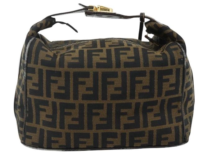 FENDI Zucca Canvas Hand Bag Black Brown - vista 2