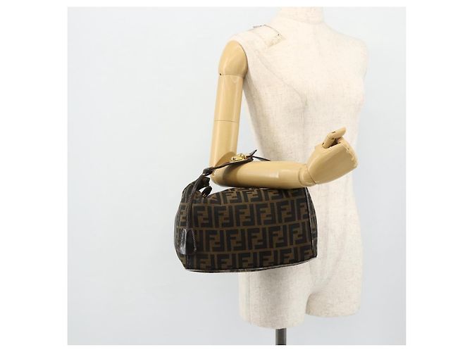 FENDI Zucca Canvas Hand Bag Black Brown - vista 22