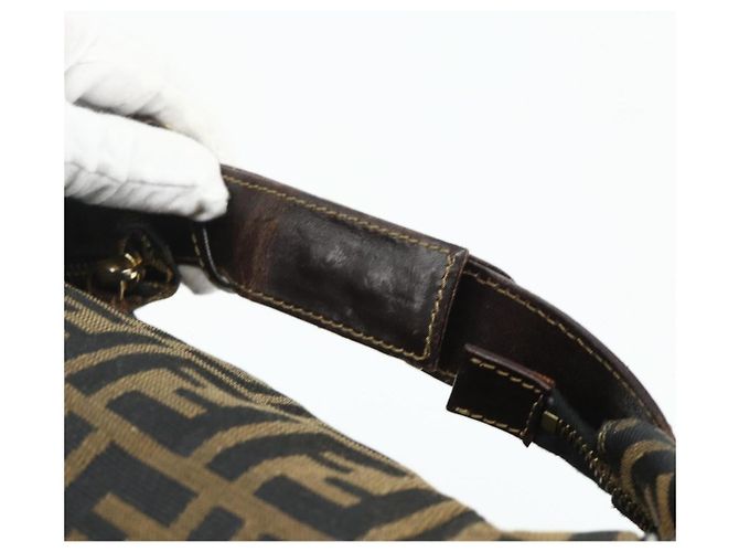 FENDI Zucca Canvas Hand Bag Black Brown - vista 7