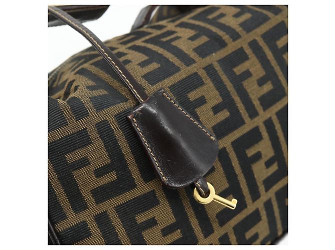 FENDI Zucca Canvas Hand Bag Black Brown - vista 9