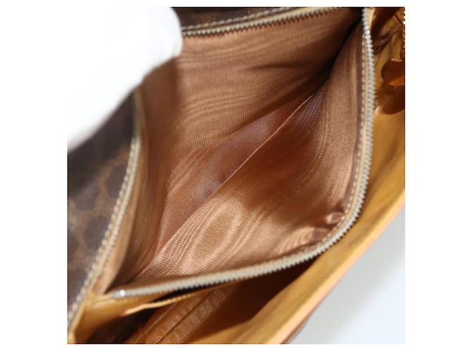 Céline CELINE Macadam Canvas Shoulder Bag PVC Leather Brown Gold - vista 12