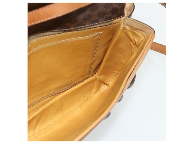 Céline CELINE Macadam Canvas Shoulder Bag PVC Leather Brown Gold - vista 17