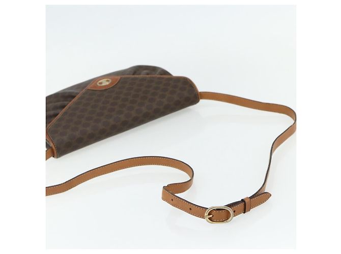 Céline CELINE Macadam Canvas Shoulder Bag PVC Leather Brown Gold - vista 7