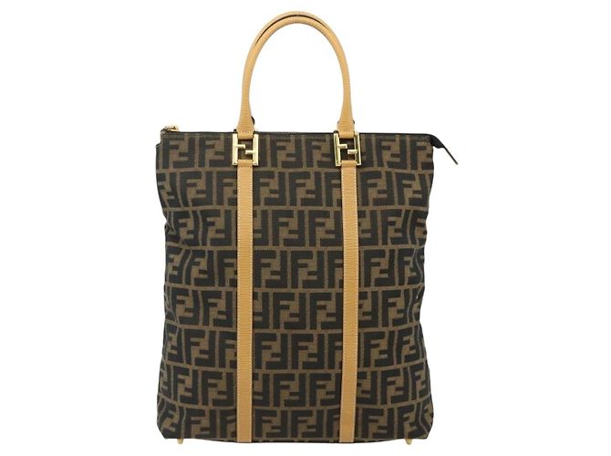 FENDI Zucca Canvas Hand Bag Black Brown - vista 13