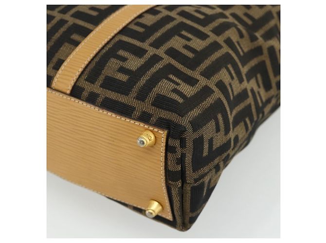 FENDI Zucca Canvas Hand Bag Black Brown - vista 16