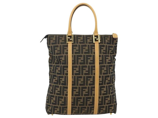 FENDI Zucca Canvas Hand Bag Black Brown - vista 2