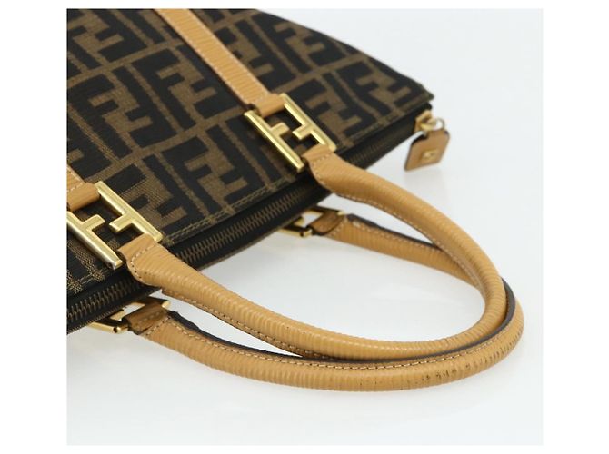 FENDI Zucca Canvas Hand Bag Black Brown - vista 7