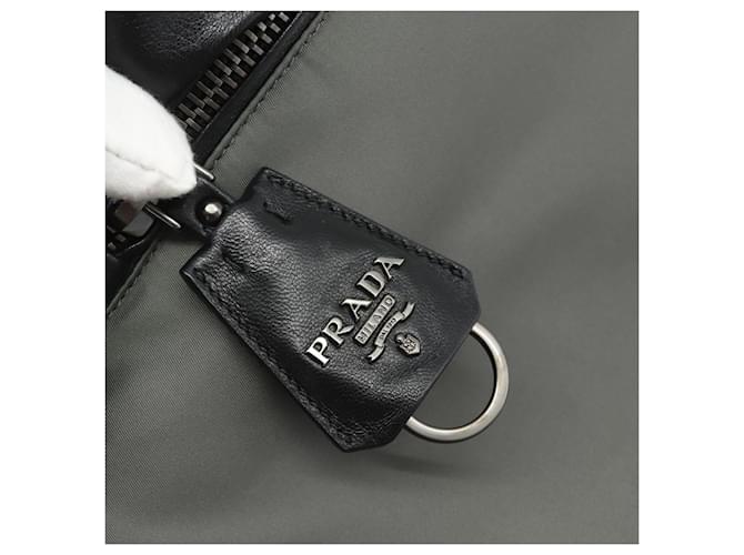 PRADA Hand Bag Nylon Leather Gray black - vista 10