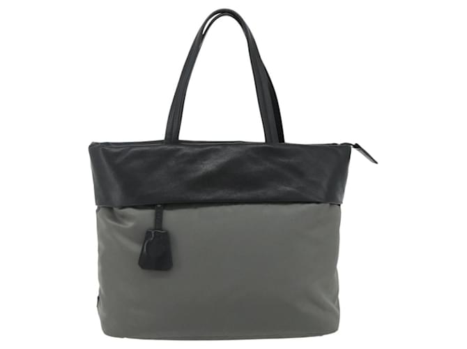 PRADA Hand Bag Nylon Leather Gray black - vista 13