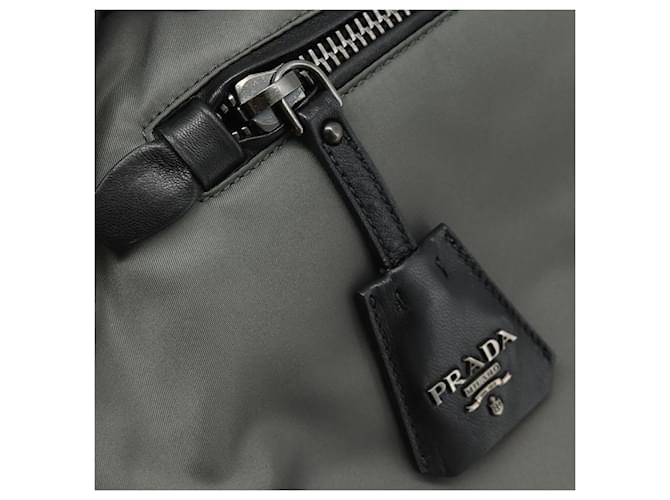 PRADA Hand Bag Nylon Leather Gray black - vista 25
