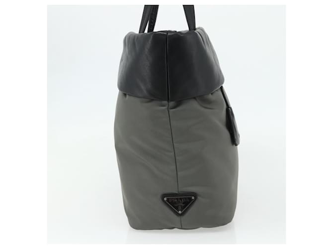 PRADA Hand Bag Nylon Leather Gray black - vista 3
