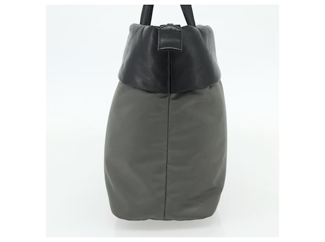 PRADA Hand Bag Nylon Leather Gray black - vista 4