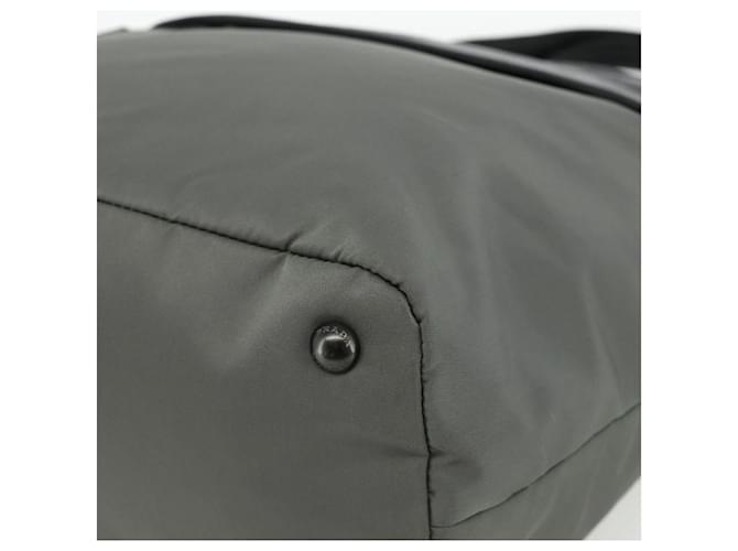 PRADA Hand Bag Nylon Leather Gray black - vista 9