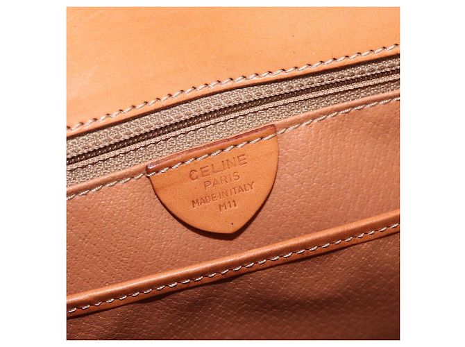 Céline CELINE Macadam Canvas Hand Bag PVC Leather Brown Gold - vista 12