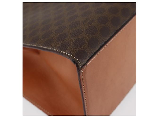 Céline CELINE Macadam Canvas Hand Bag PVC Leather Brown Gold - vista 16