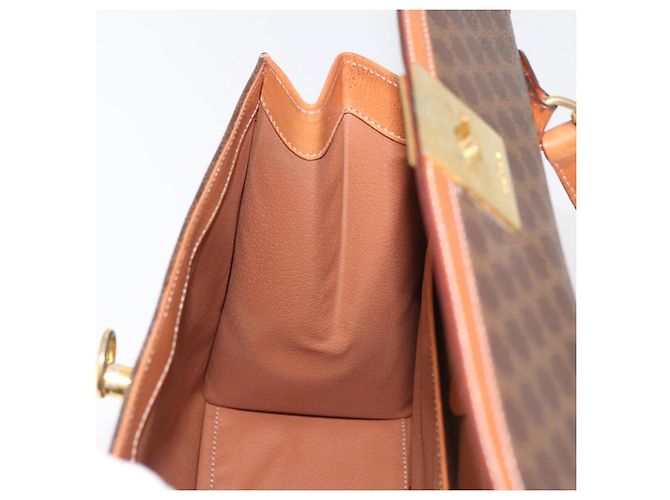 Céline CELINE Macadam Canvas Hand Bag PVC Leather Brown Gold - vista 21