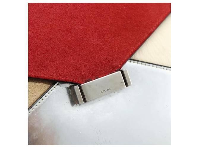 Céline CELINE Shoulder Bag Leather Red Silver - vista 10