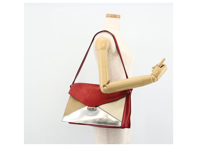 Céline CELINE Shoulder Bag Leather Red Silver - vista 23