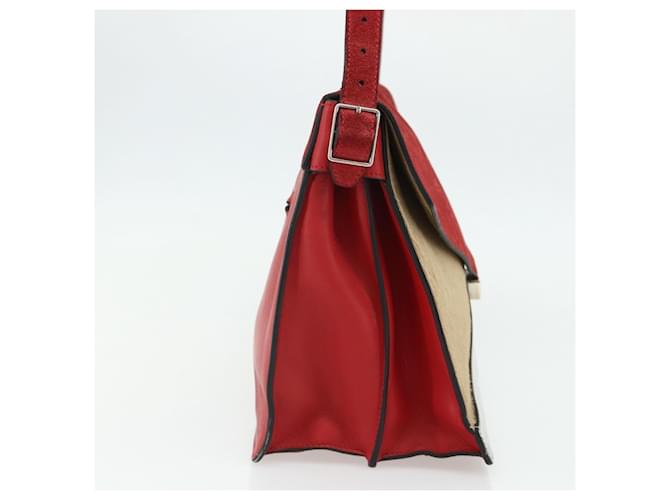 Céline CELINE Shoulder Bag Leather Red Silver - vista 3