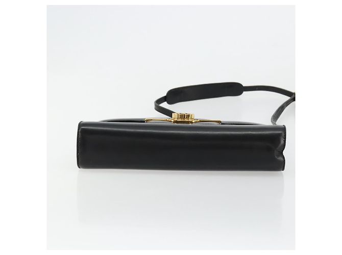 GUCCI Shoulder Bag Leather Black Gold - vista 5