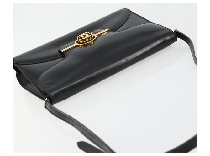 GUCCI Shoulder Bag Leather Black Gold - vista 6