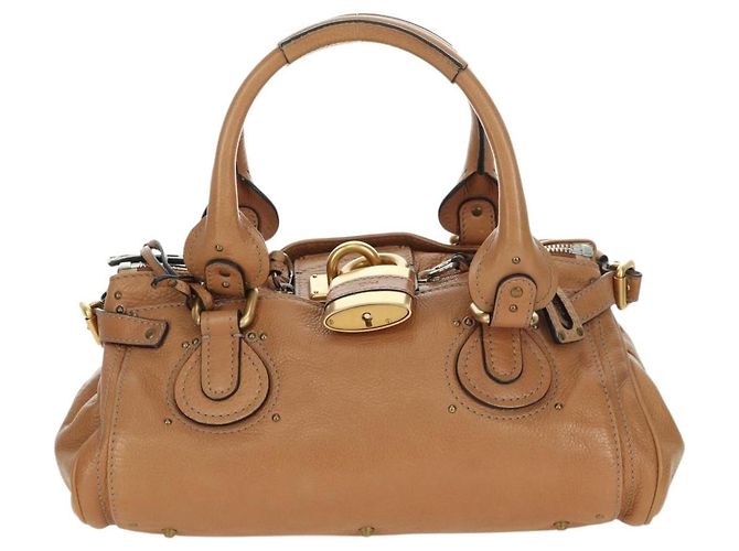 Chloé Chloe Paddington Hand Bag Leather Brown Silver gold - vista 13