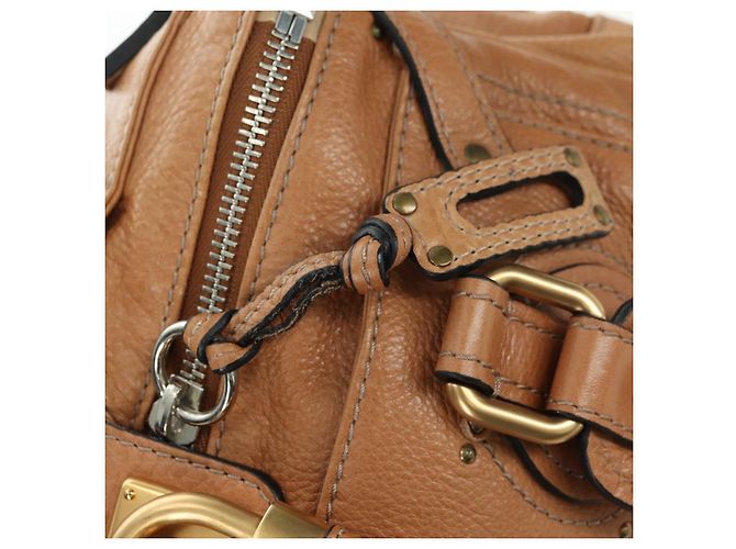 Chloé Chloe Paddington Hand Bag Leather Brown Silver gold - vista 19