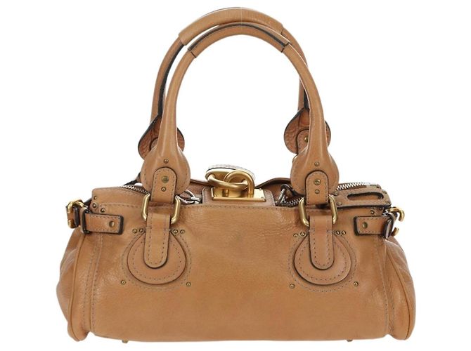 Chloé Chloe Paddington Hand Bag Leather Brown Silver gold - vista 2