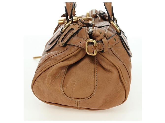 Chloé Chloe Paddington Hand Bag Leather Brown Silver gold - vista 3
