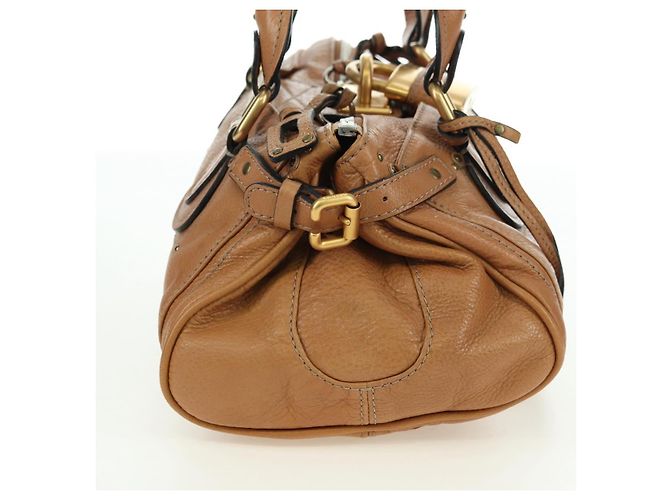 Chloé Chloe Paddington Hand Bag Leather Brown Silver gold - vista 4