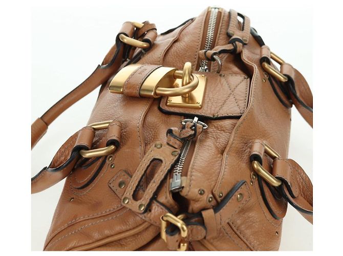 Chloé Chloe Paddington Hand Bag Leather Brown Silver gold - vista 6