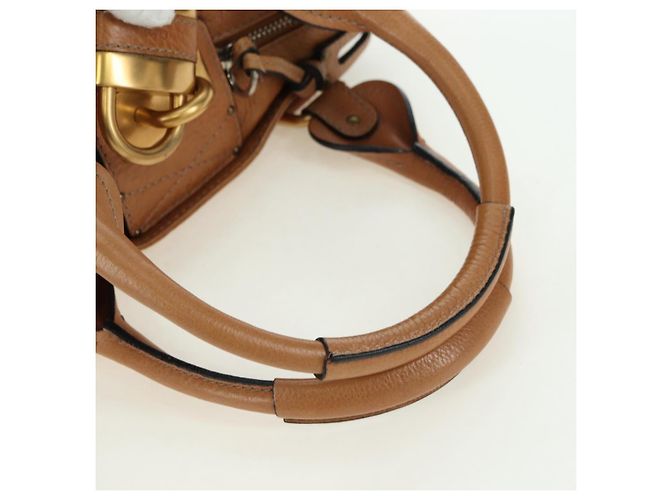 Chloé Chloe Paddington Hand Bag Leather Brown Silver gold - vista 7