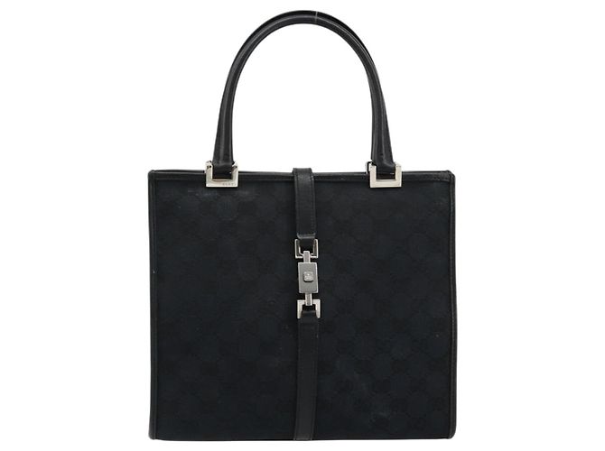GUCCI GG Canvas Jackie Hand Bag Black Silver 002 1065 - vista 13