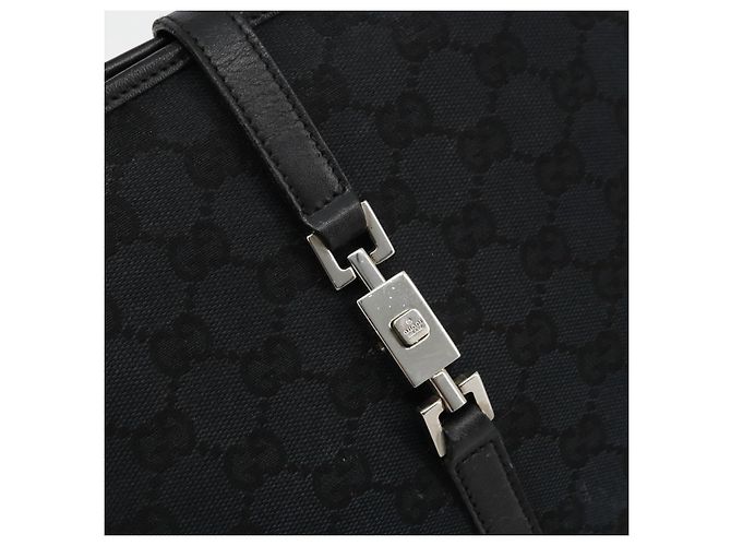 GUCCI GG Canvas Jackie Hand Bag Black Silver 002 1065 - vista 17