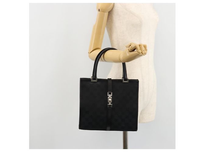 GUCCI GG Canvas Jackie Hand Bag Black Silver 002 1065 - vista 23