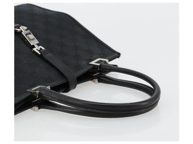 GUCCI GG Canvas Jackie Hand Bag Black Silver 002 1065 - vista 7