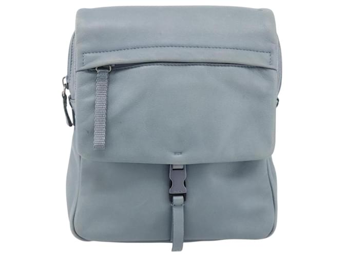 PRADA Rucksack Leder Hellblau Silber - Ansicht 13