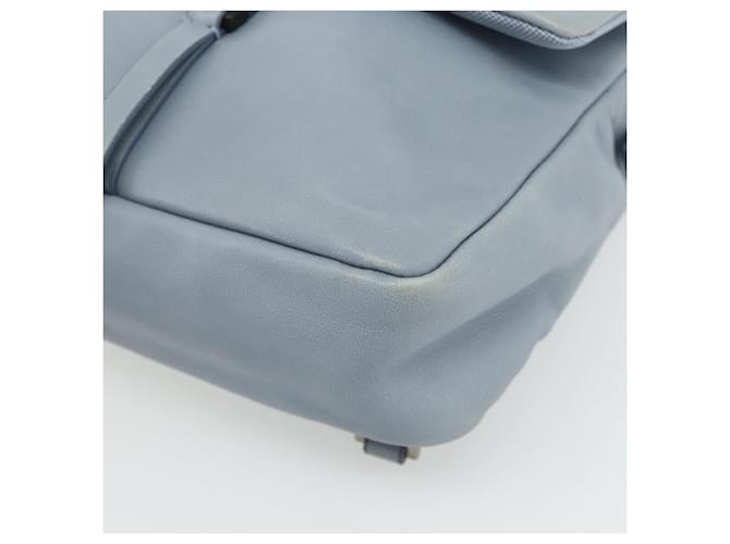PRADA Rucksack Leder Hellblau Silber - Ansicht 14