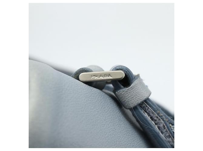 PRADA Rucksack Leder Hellblau Silber - Ansicht 17